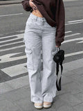 Jeans de pierna recta y cintura alta holgados