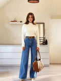 Jeans rectos de corte holgado  con bolsillos