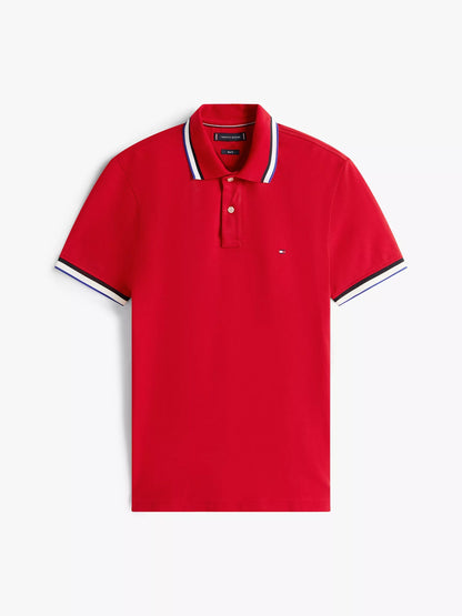 Chemise ajustada con cuello y mangas ribeteadas