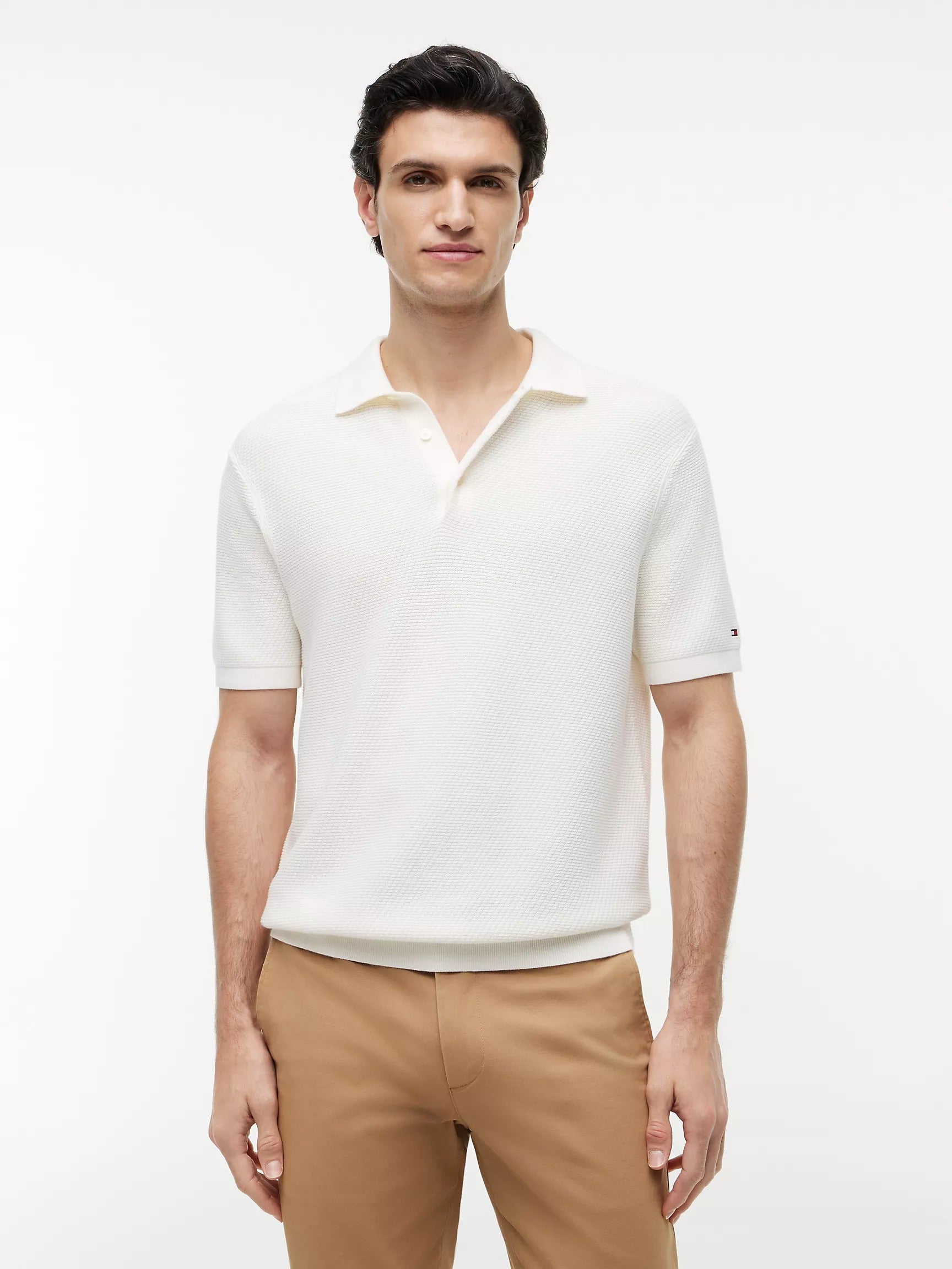 Chemise unicolor con textura de panal