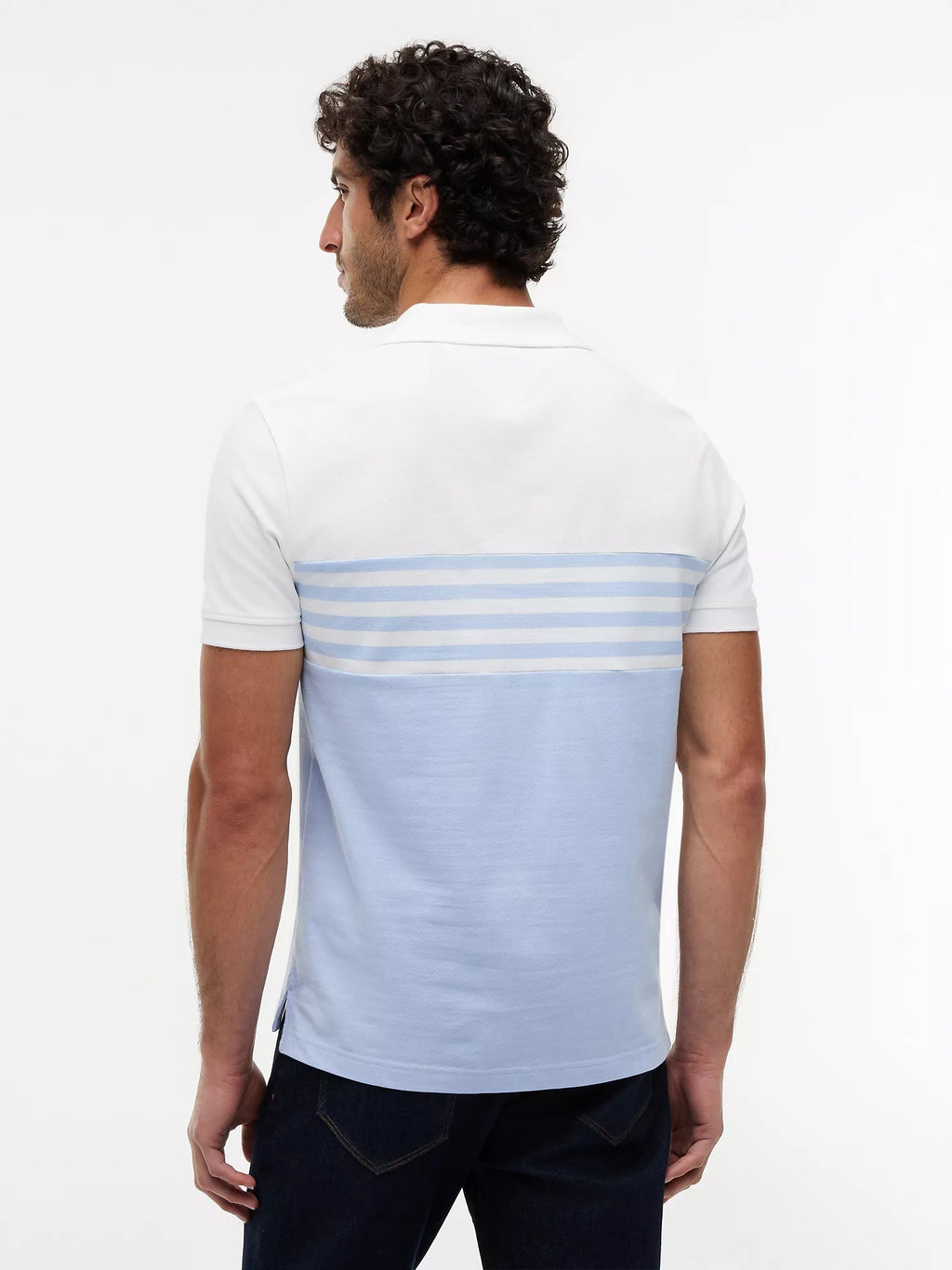 Chemise regular con patrón de rayas un botón