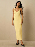 Vestido elegante de unicolor con escote de corazón