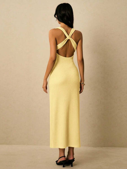 Vestido elegante de unicolor con escote de corazón