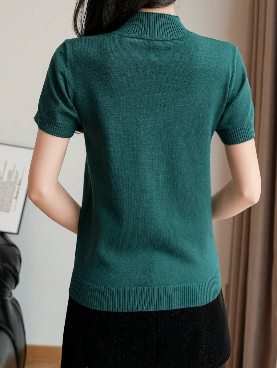Blusa de punto de cuello alto