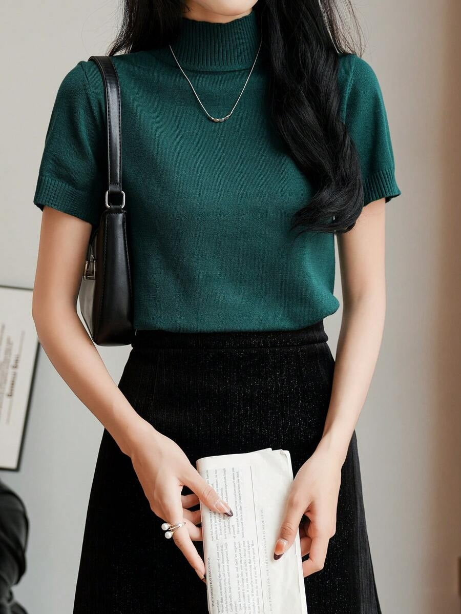 Blusa de punto de cuello alto