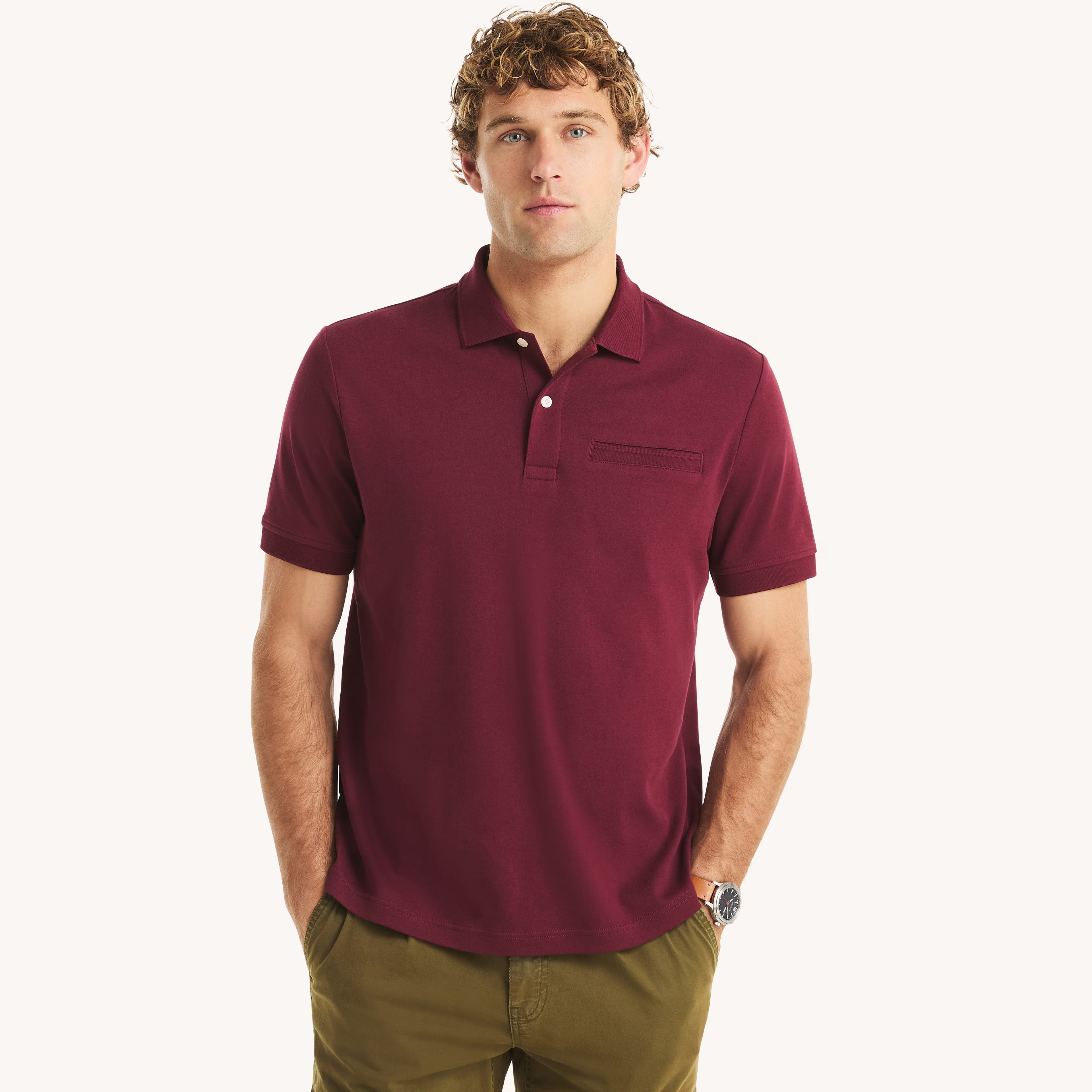 Chemise clásica de algodón con bolsillo