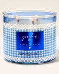Vela 3 mechas Gingham