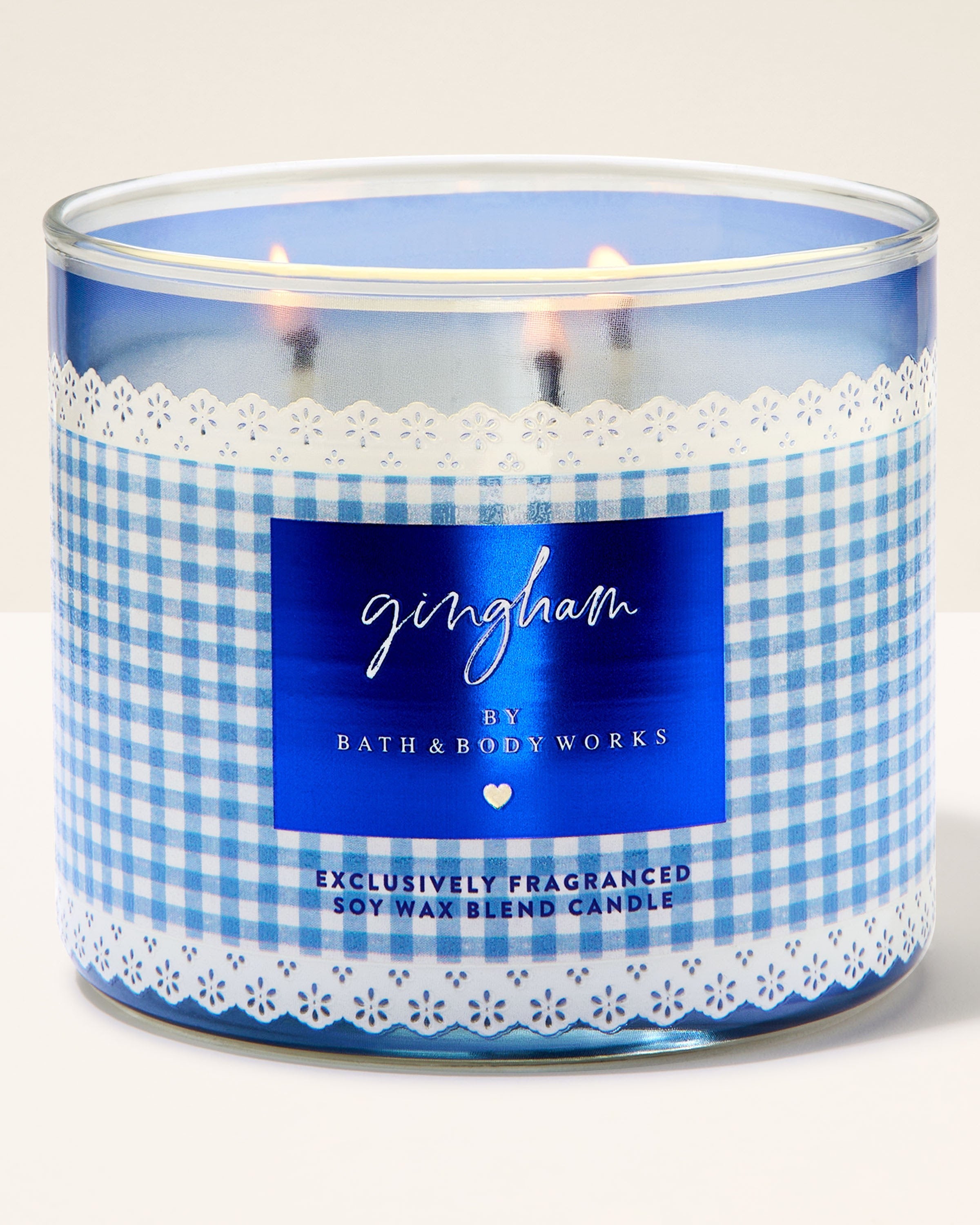 Vela 3 mechas Gingham