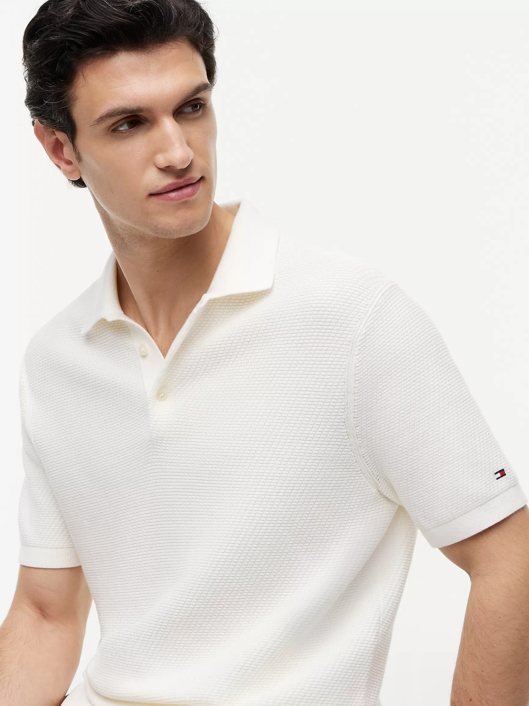 Chemise unicolor con textura de panal