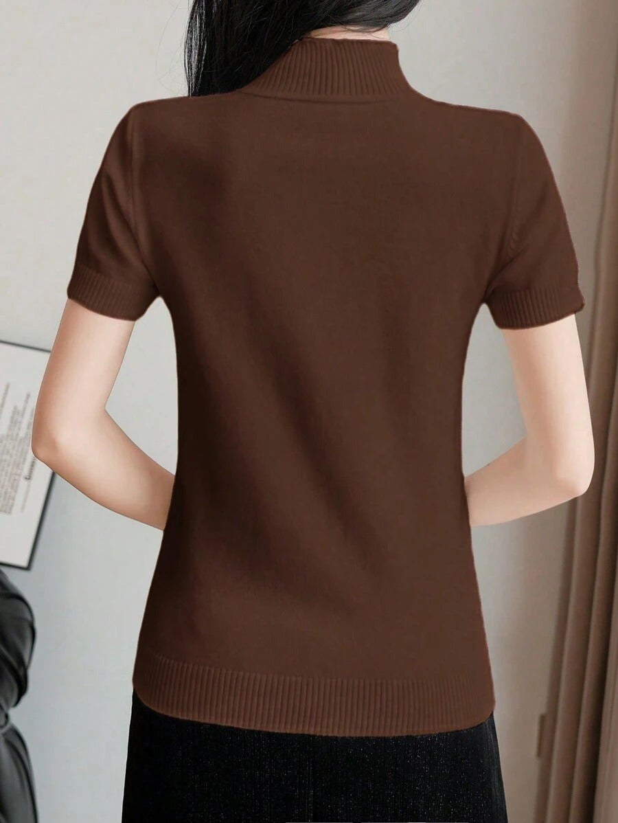 Blusa de punto de cuello alto