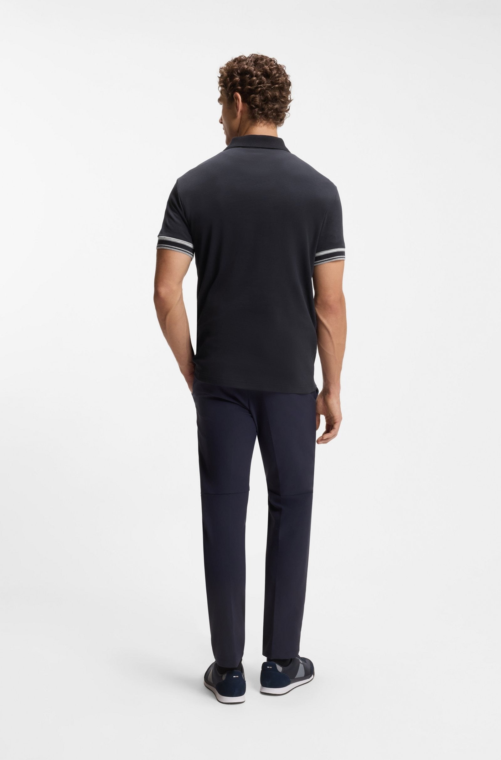 Chemise ajustada de algodón con mangas ribeteadas