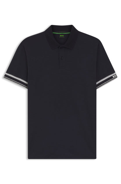 Chemise ajustada de algodón con mangas ribeteadas