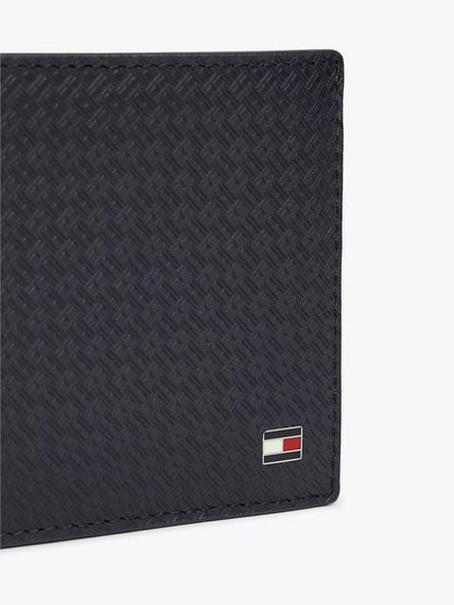 Cartera plegable de cuero con logotipo de bandera estampado