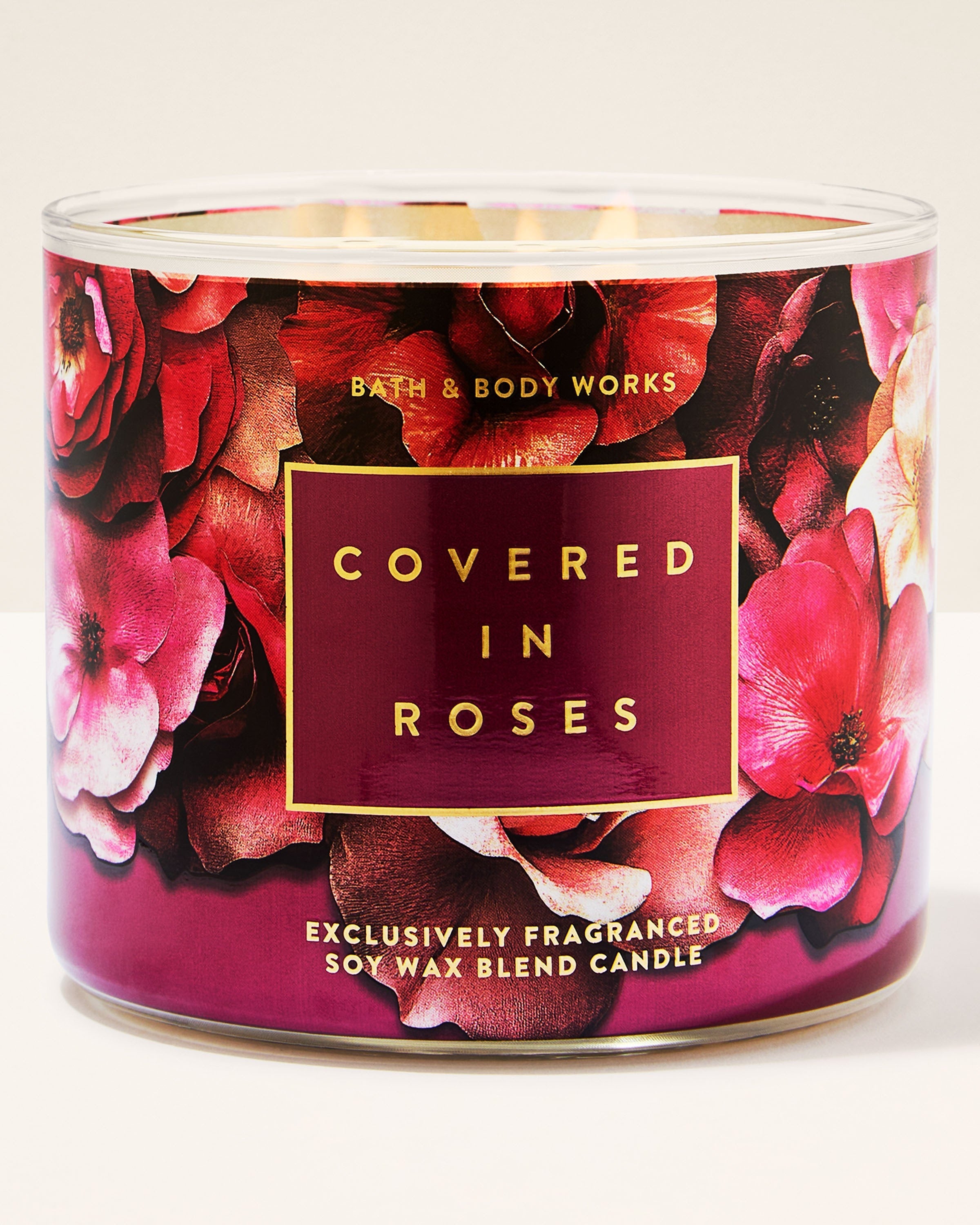 Vela 3 mechas Covered In Roses