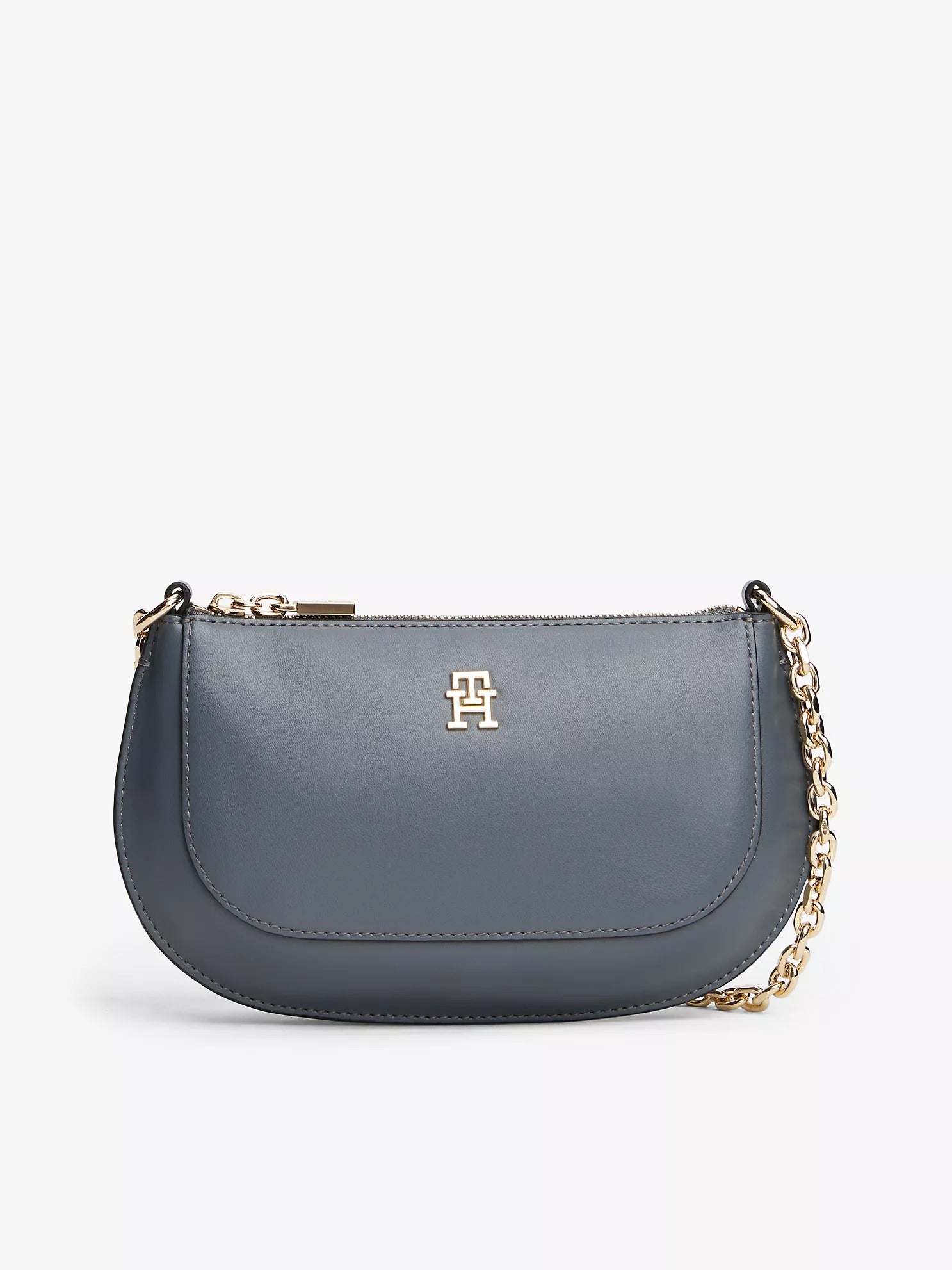 Cartera tipo bandolero mini curvo con correa de cadena