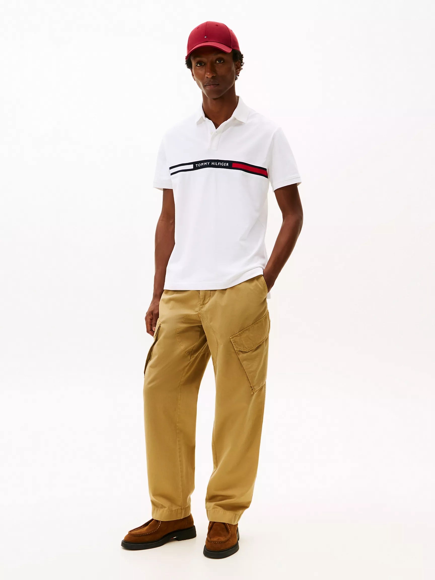 Chemise regular con logo bandera bordada central