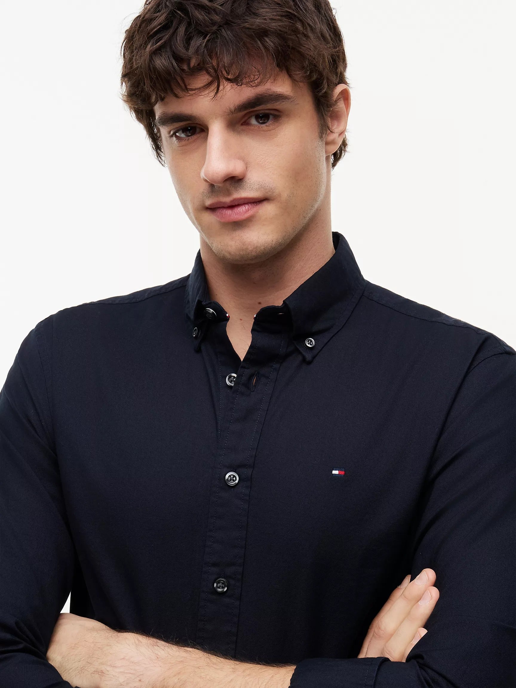 Camisa manga larga unicolor Oxford