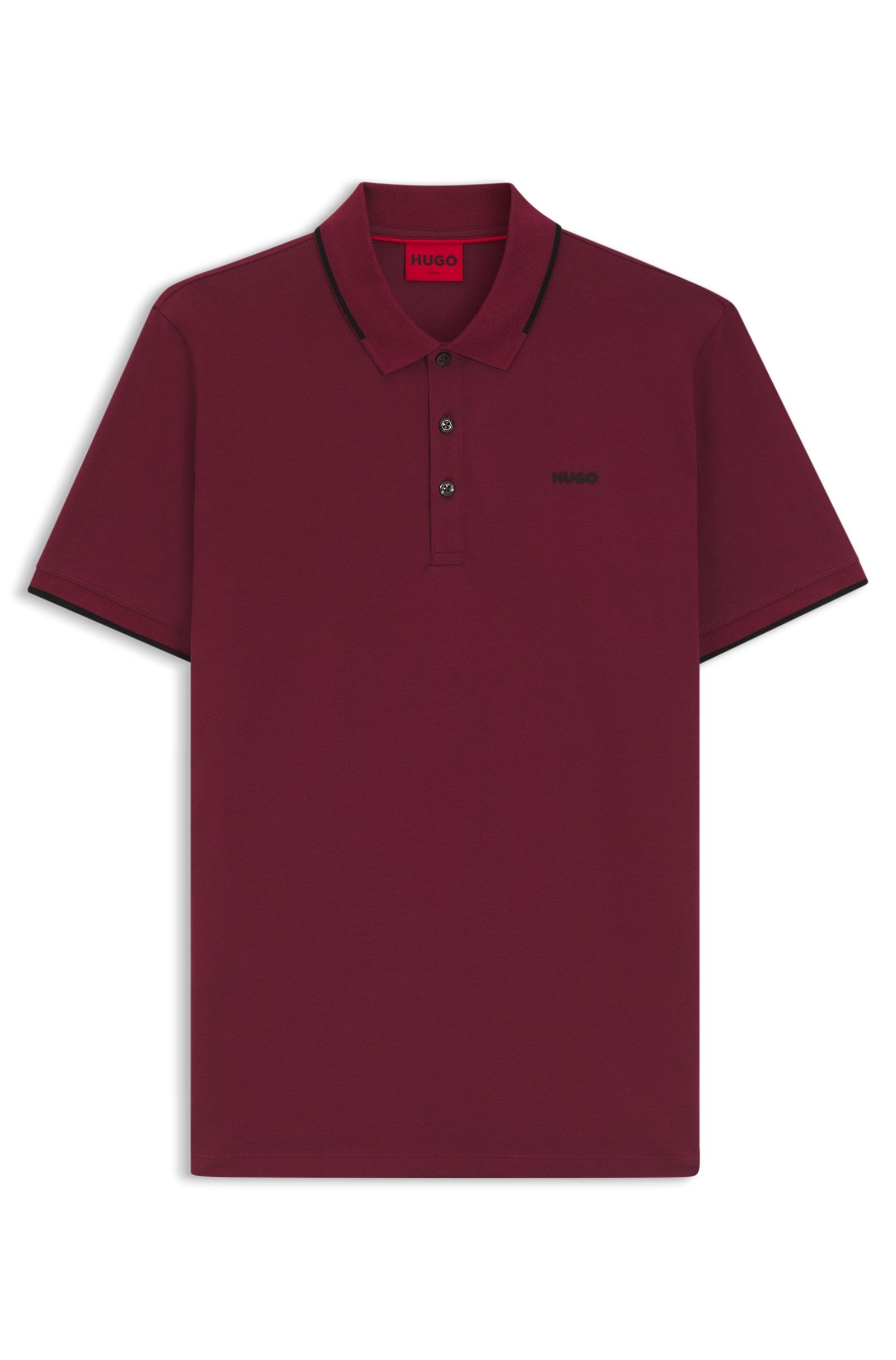 Chemise ajustada con cuello y mangas ribeteadas