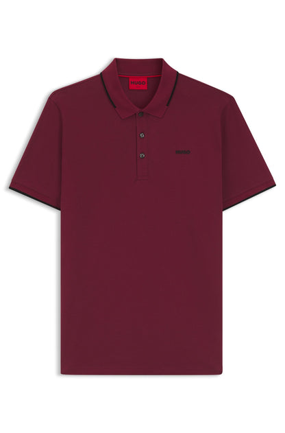 Chemise ajustada con cuello y mangas ribeteadas