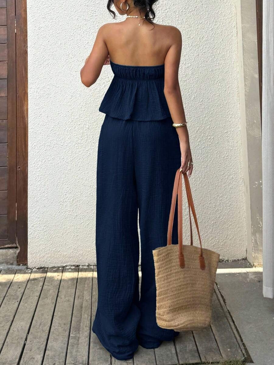 Conjunto casual de hombros descubiertos