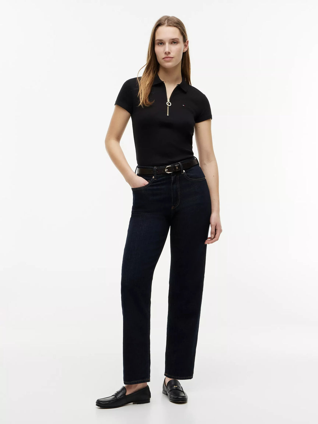 Chemise ajustada con cremallera de aro