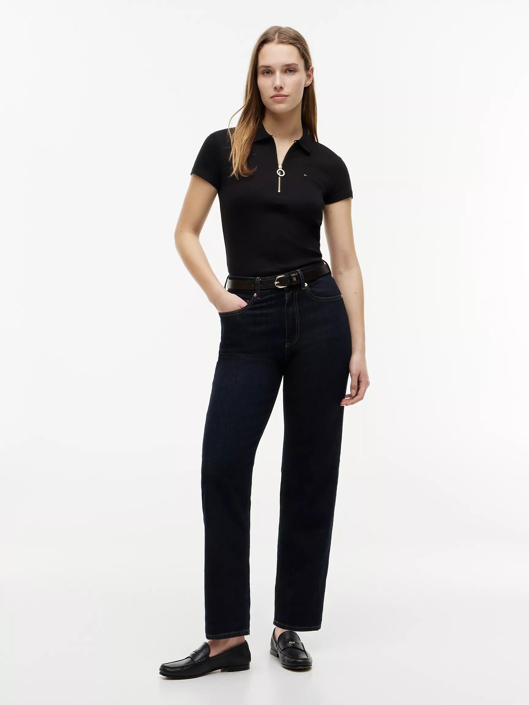 Chemise ajustada con cremallera de aro