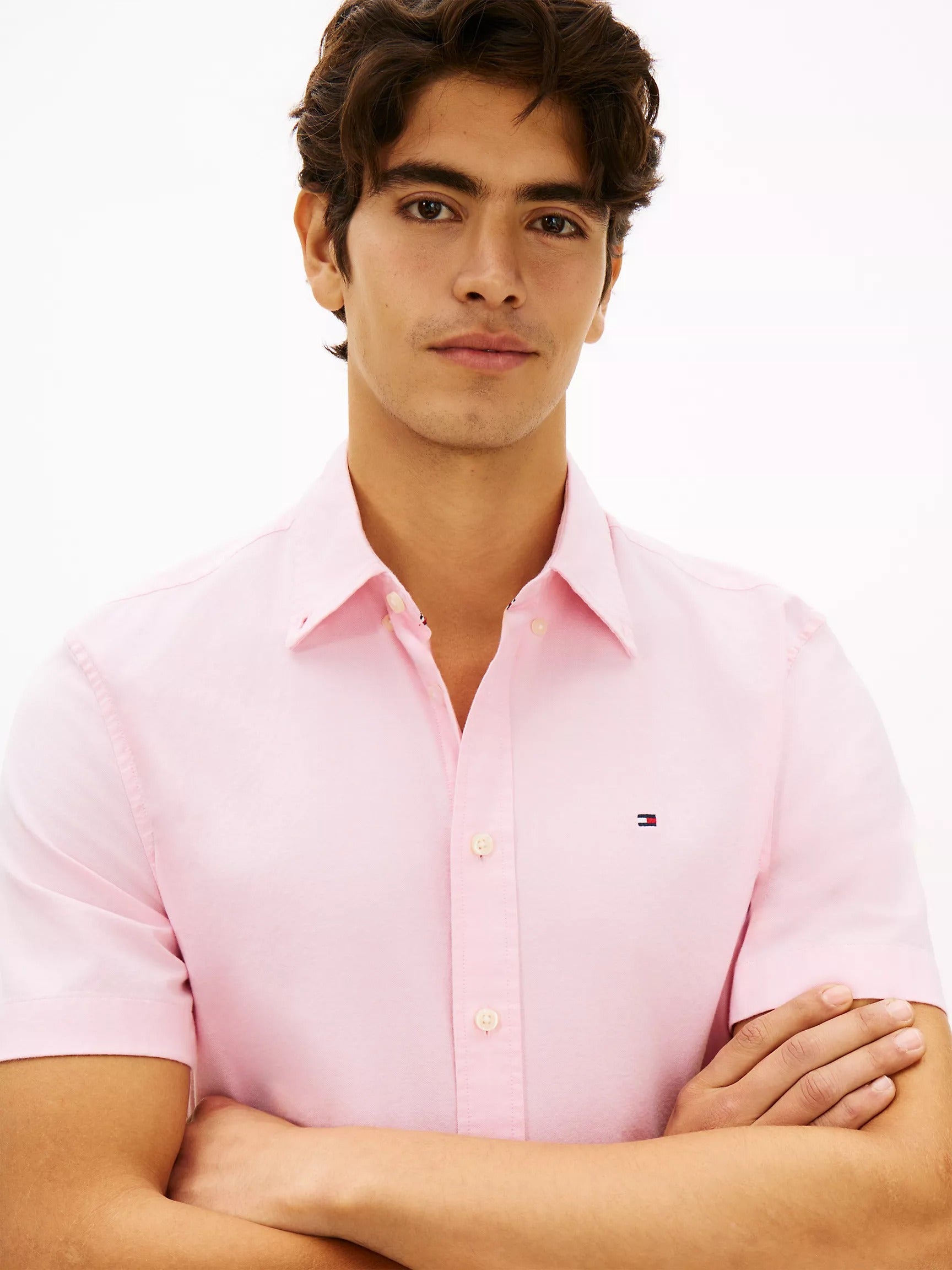 Camisa manga corta unicolor Oxford