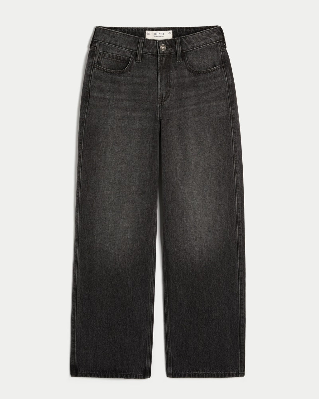 Jeans anchos de tiro alto con lavado