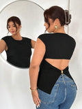 Blusa con diseño de espalda hueca