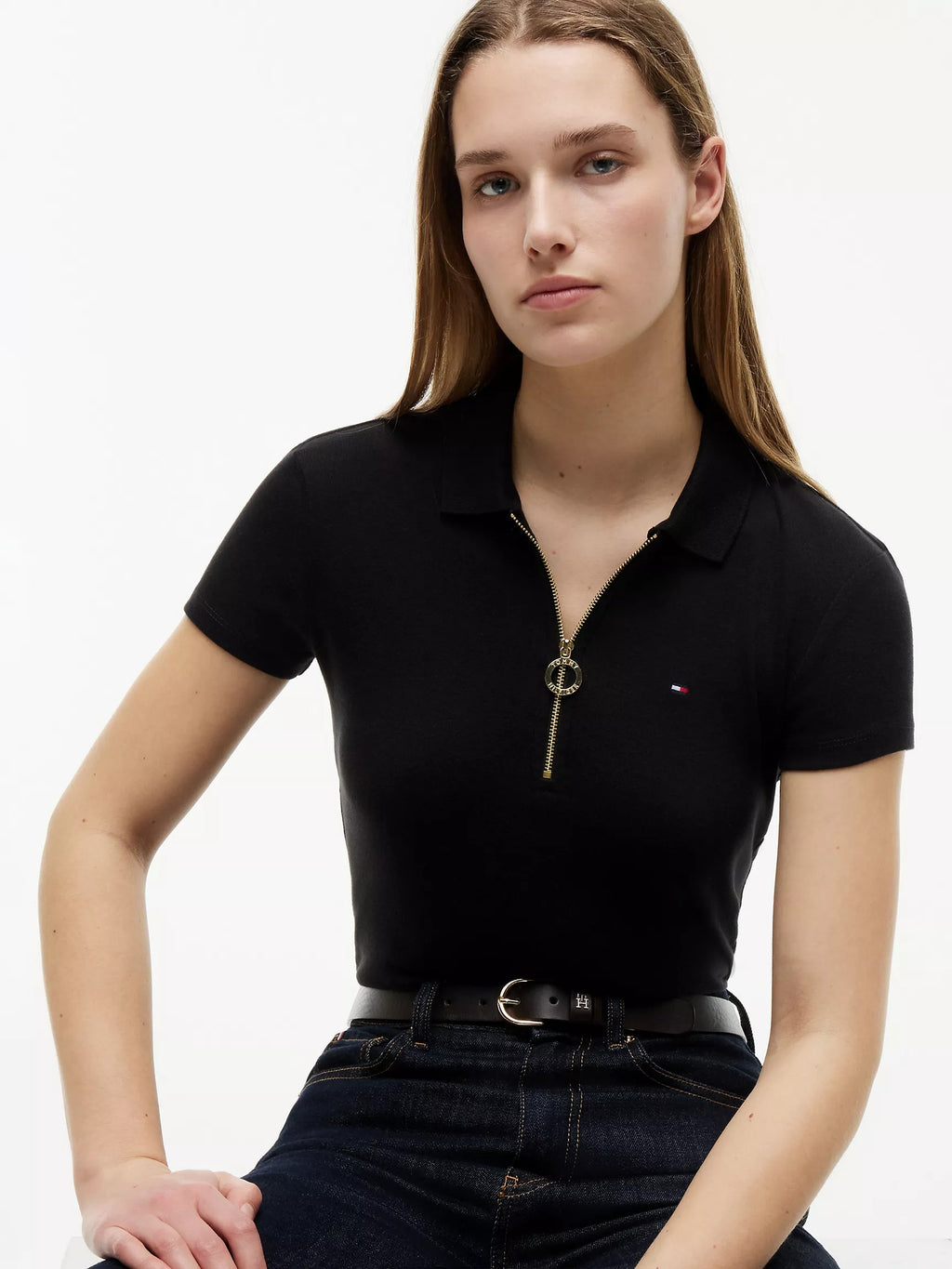 Chemise ajustada con cremallera de aro
