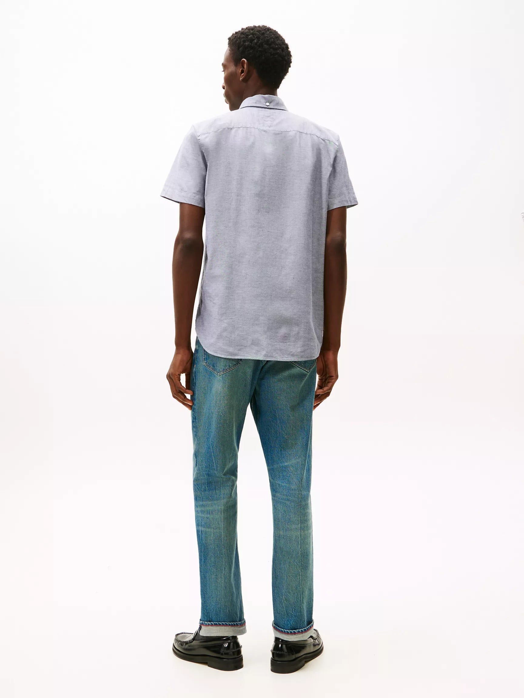Camisa manga corta unicolor Oxford