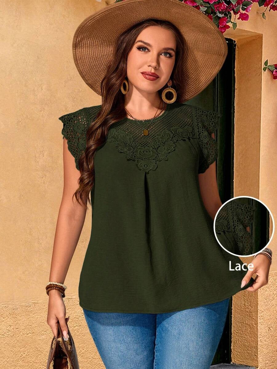 Blusa con encaje triangular