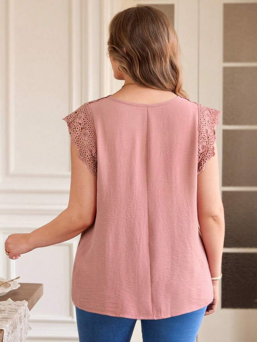 Blusa con encaje triangular
