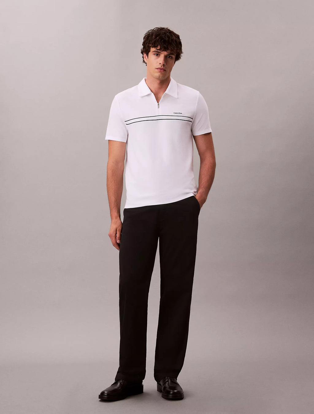 Chemise regular con cremallera y linea central