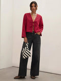 Blazer con lazos delanteros