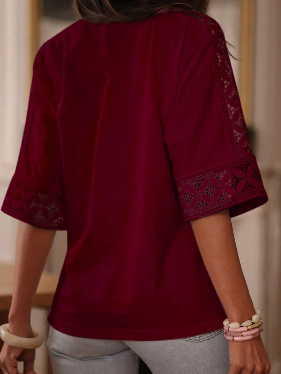Blusa de mangas tejida