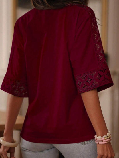 Blusa de mangas tejida
