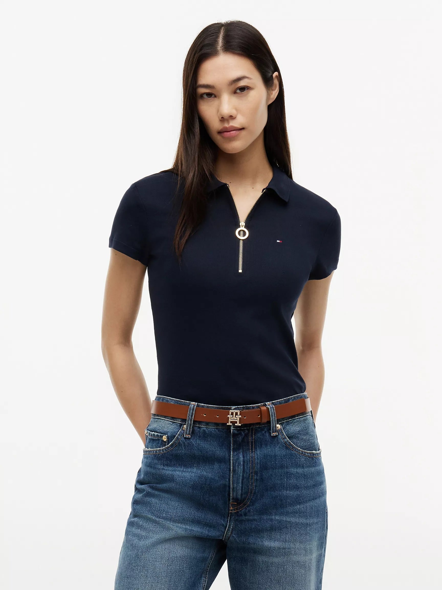 Chemise ajustada con cremallera de aro