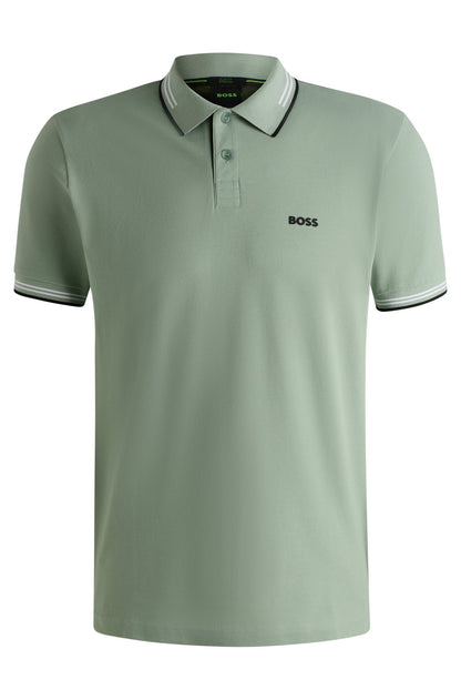 Chemise ajustada con cuello y mangas ribeteadas