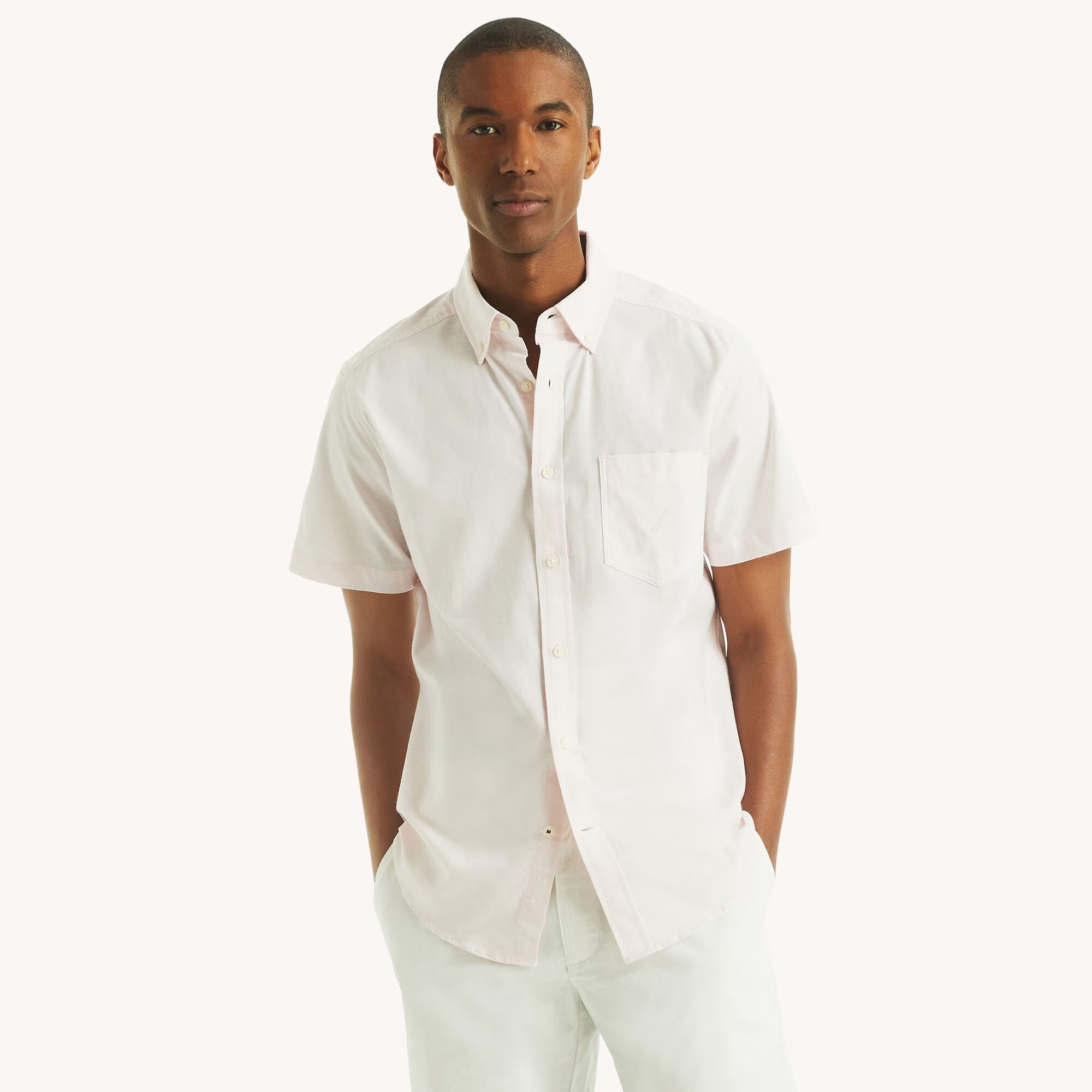Camisa manga corta unicolor oxford