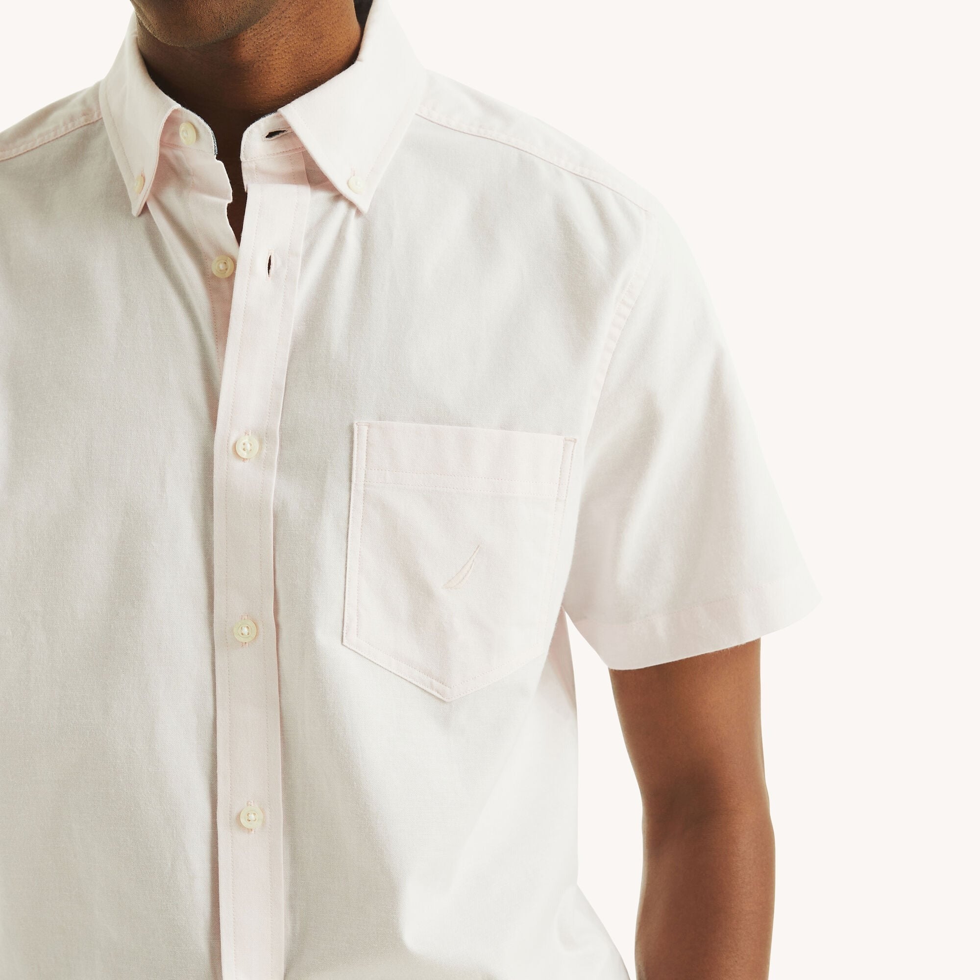 Camisa manga corta unicolor oxford