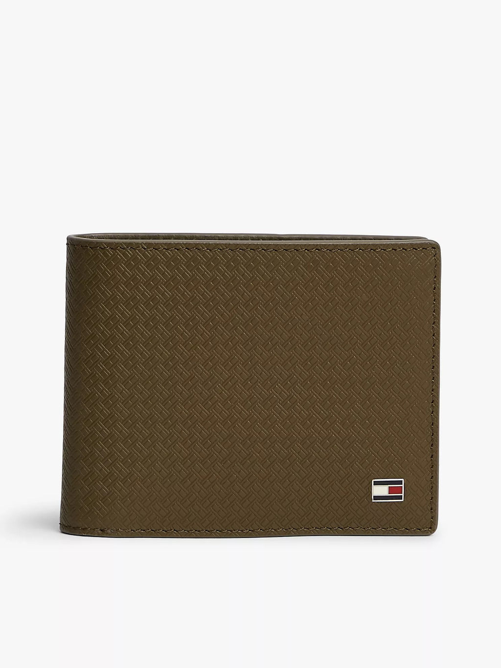 Cartera plegable de cuero con logotipo de bandera estampado