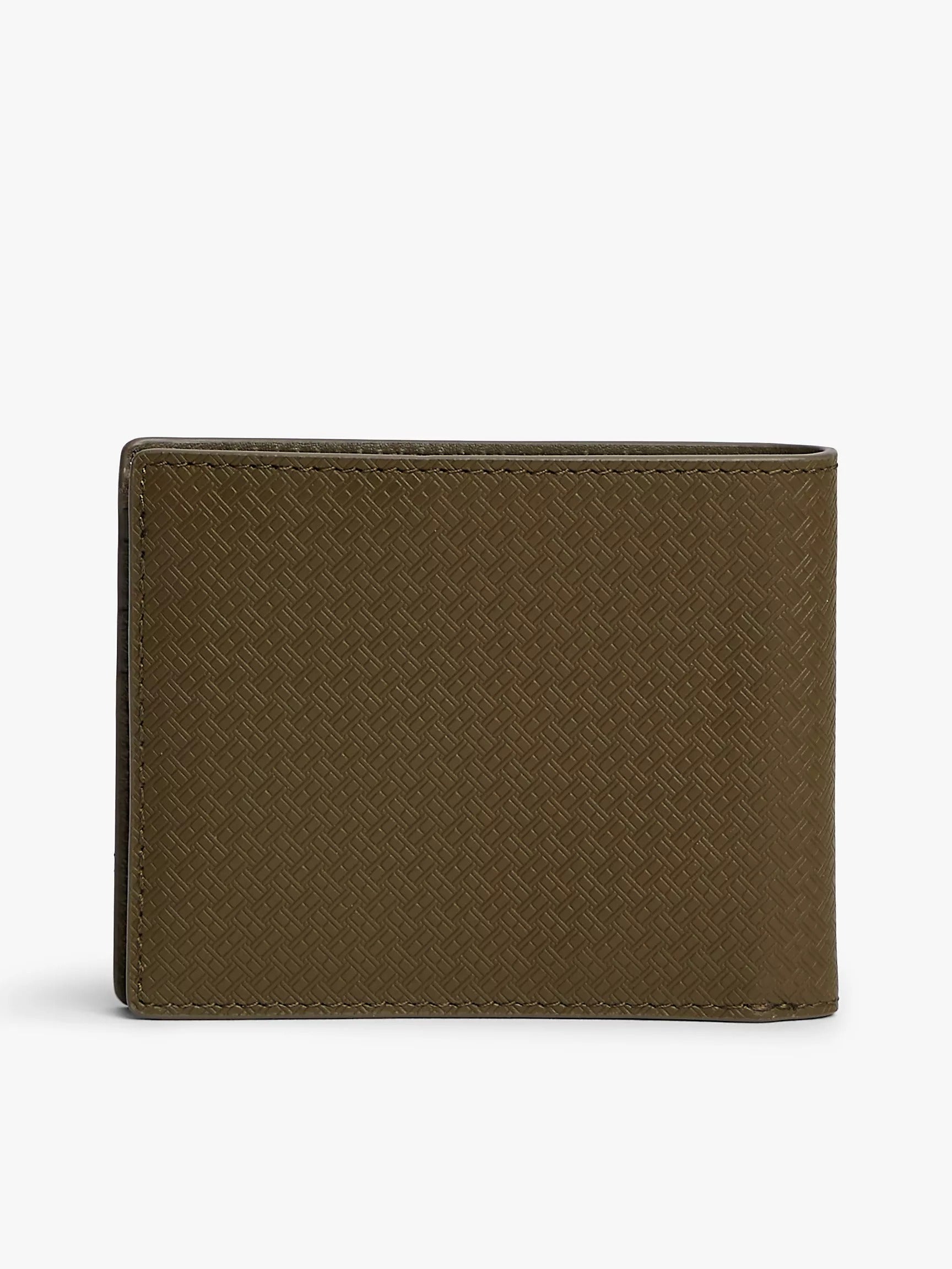 Cartera plegable de cuero con logotipo de bandera estampado