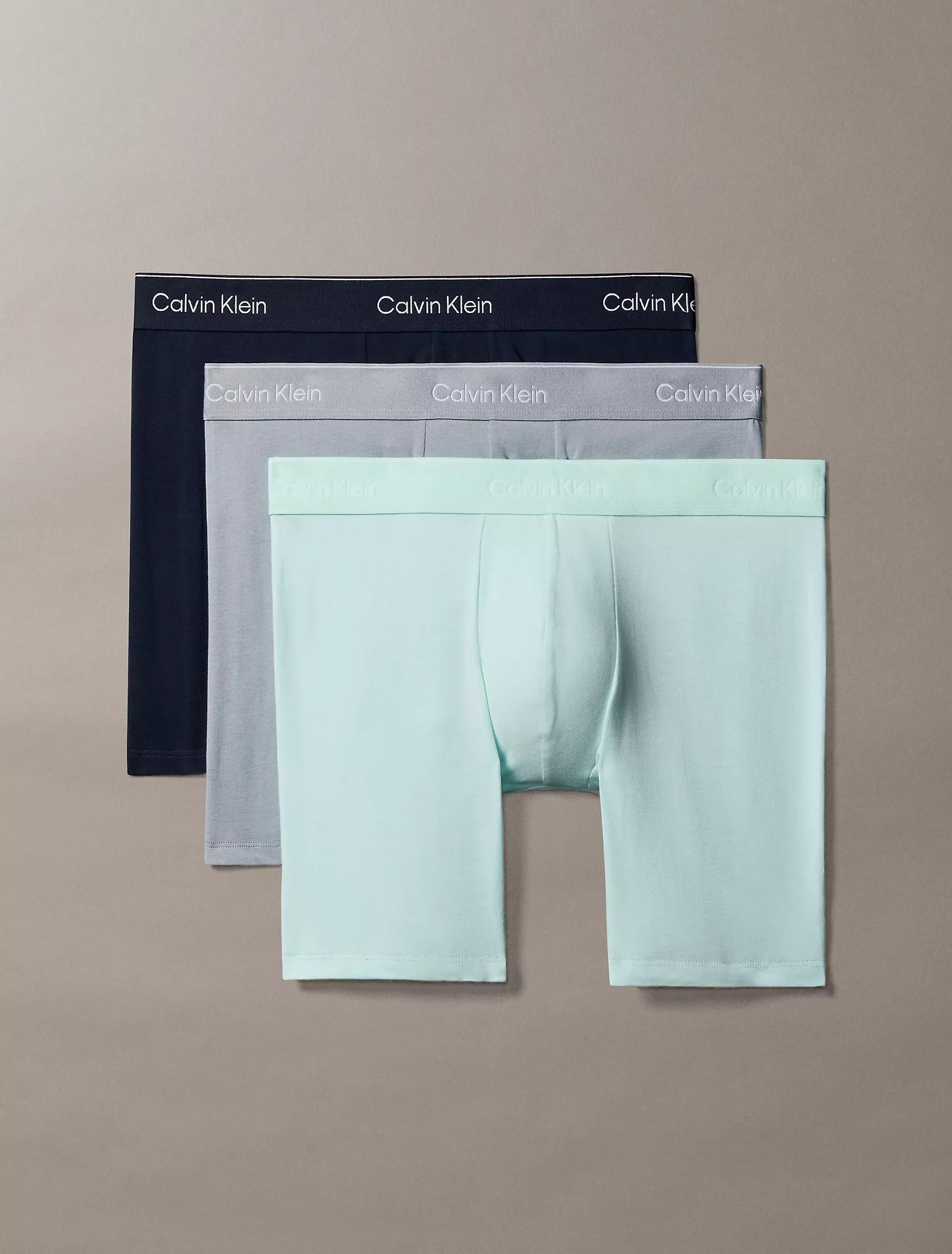 3 Pack Boxer largos de algodón con logo en cinta