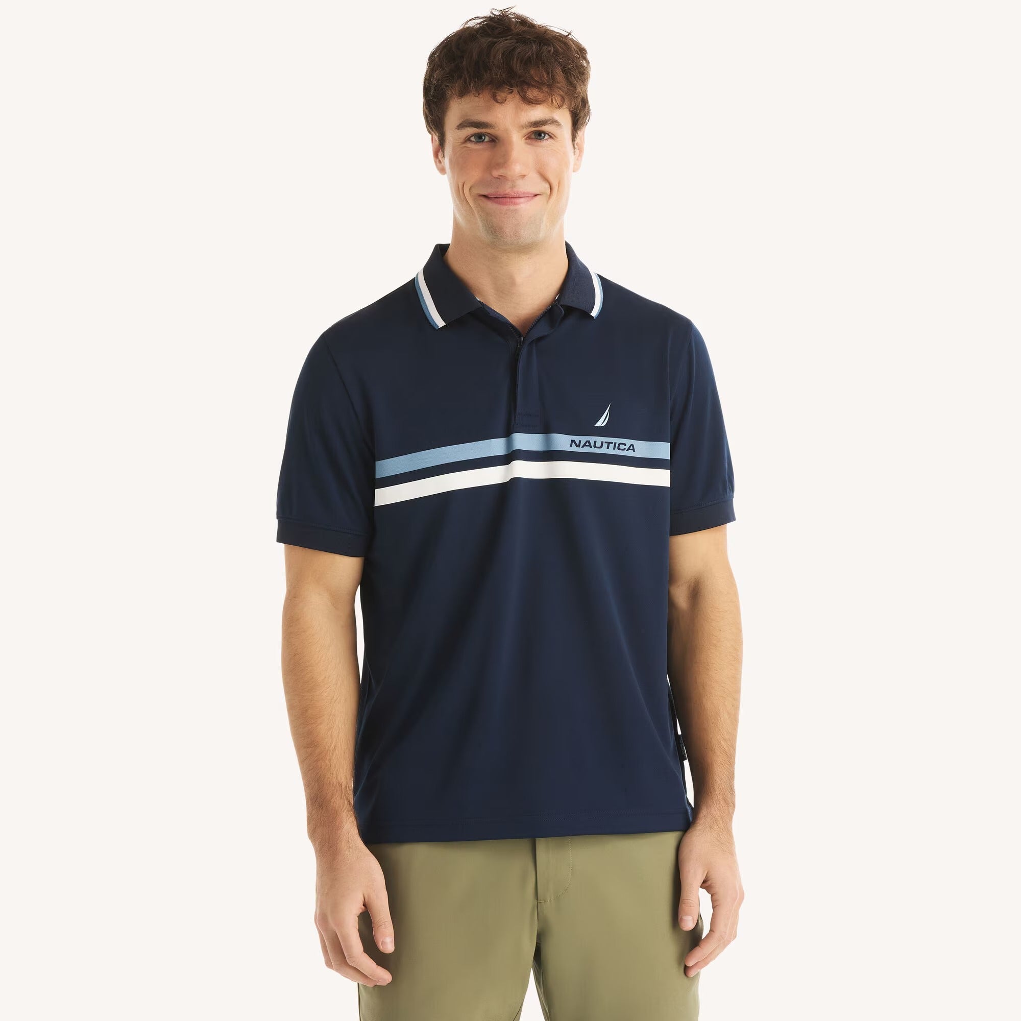 Chemise Navtech con cuello ribeteado y franja central