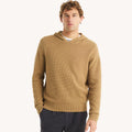 Sudadera waffle unicolor con capucha