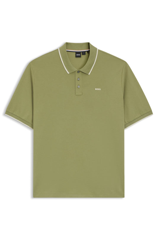 Chemise unicolor con cuello y mangas ribeteadas