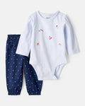 Conjunto sueter y pantalón para niña pequeña