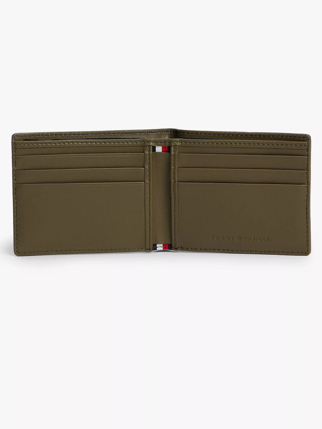 Cartera plegable de cuero con logotipo de bandera estampado