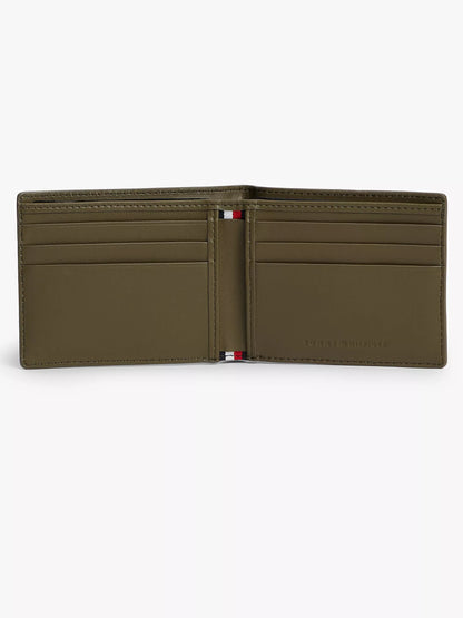 Cartera plegable de cuero con logotipo de bandera estampado